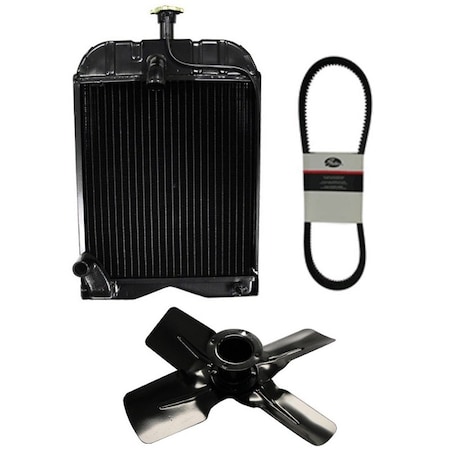 Aic Replacement Parts 8N8005 Radiator w/ 4 Blade Fan & Belt 8N8600A 86520008 Fits Ford Tractor 2N 8N 9 8N8005-FANBLADE&BELTKIT